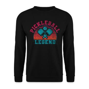 Cool Retro Crossing Rackets Pickleball Legend - Unisex Sweatshirt - black - Front - Alina (178cm) & Michal (187cm)