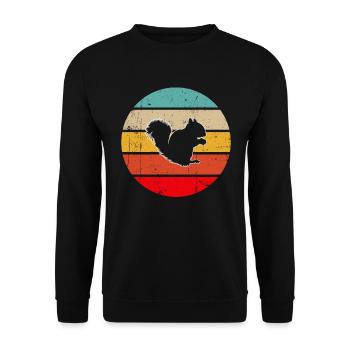 Squirrel Retro - Unisex Sweatshirt - black - Front - Alina (178cm) & Michal (187cm)