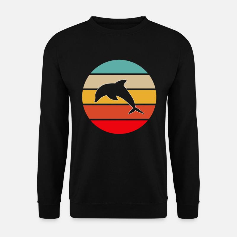 Dolphin Retro - Unisex Sweatshirt - black