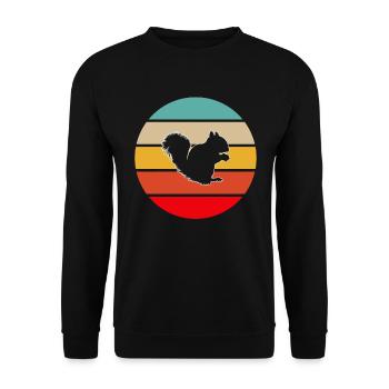 Squirrel Retro - Unisex Sweatshirt - black - Front - Alina (178cm) & Michal (187cm)
