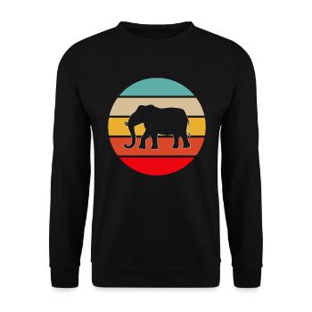 Elefant Retro - Unisex Pullover - Schwarz - Vorne - Alina (178cm) & Michal (187cm)
