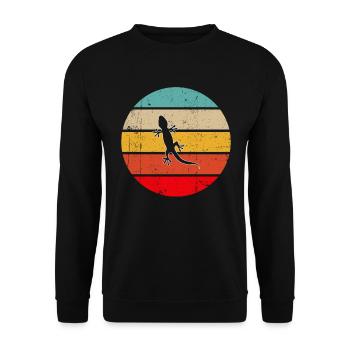 Lézard Rétro - Sweat-shirt Unisexe - noir - Devant - Alina (178cm) & Michal (187cm)