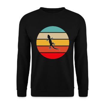 Lézard Rétro - Sweat-shirt Unisexe - noir - Devant - Alina (178cm) & Michal (187cm)