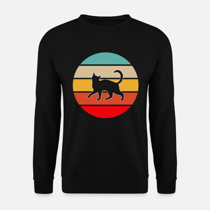 Katze Retro - Unisex Pullover - Schwarz