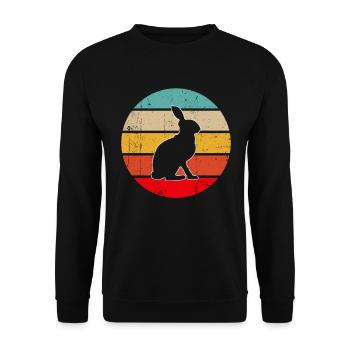 Lapin Rétro - Sweat-shirt Unisexe - noir - Devant - Alina (178cm) & Michal (187cm)