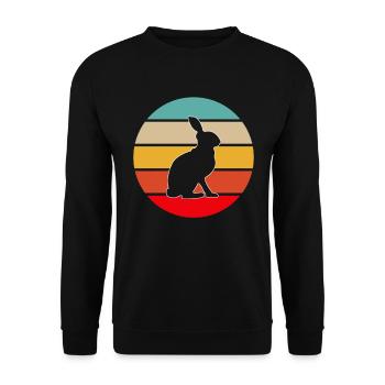 Lapin Rétro - Sweat-shirt Unisexe - noir - Devant - Alina (178cm) & Michal (187cm)