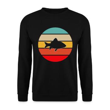 Fish Retro - Unisex Sweatshirt - black - Front - Alina (178cm) & Michal (187cm)