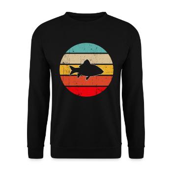 Fish Retro - Unisex Sweatshirt - black - Front - Alina (178cm) & Michal (187cm)
