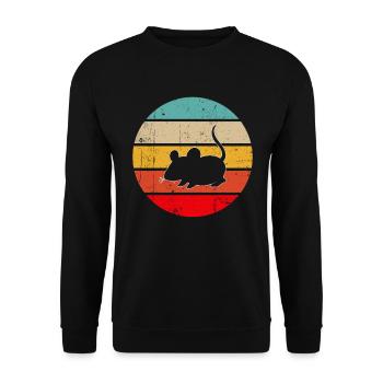 Maus Retro - Unisex Pullover - Schwarz - Vorne - Alina (178cm) & Michal (187cm)