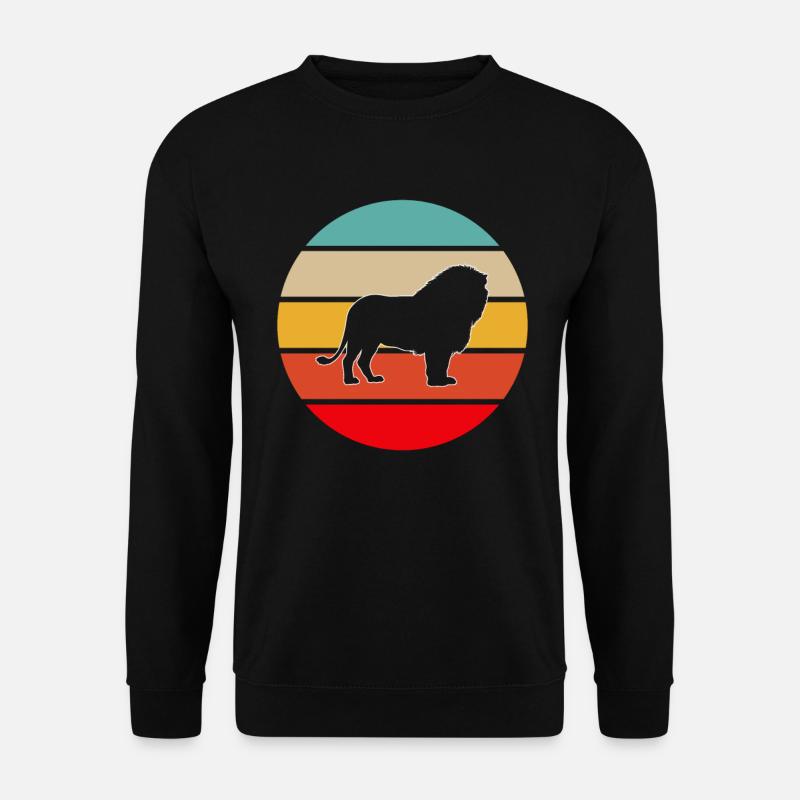 Löwe Retro - Unisex Pullover - Schwarz