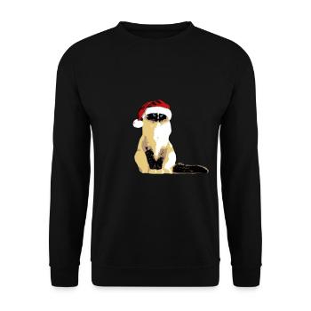 Chat birman avec chapeau de Noël Noël drôle - Sweat-shirt Unisexe - noir - Devant - Alina (178cm) & Michal (187cm)