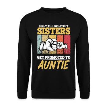 The Best Sisters Get Promoted to Auntie Vintage - Unisex Sweatshirt - black - Front - Alina (178cm) & Michal (187cm)