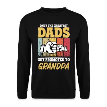The Best Dads Get Promoted to Grandpa Vintage Dad - Unisex Sweatshirt - black - Front - Alina (178cm) & Michal (187cm)