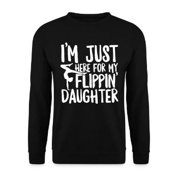 Lustige Gymnastik Cheer Papa Mama Gymnast Flipping - Unisex Pullover - Schwarz - Vorne - Alina (178cm) & Michal (187cm)