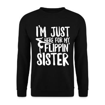 Lustige Gymnastik Cheer Bruder Gymnast Flipping - Unisex Pullover - Schwarz - Vorne - Alina (178cm) & Michal (187cm)