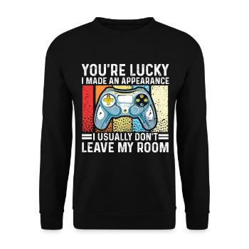 Funny Gaming Männer Jungen Videospiel-Controller - Unisex Pullover - Schwarz - Vorne - Alina (178cm) & Michal (187cm)