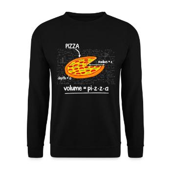 Lustige Pizza Mathe-Liebhaber Fast-Food-Volumenformel - Unisex Pullover - Schwarz - Vorne - Alina (178cm) & Michal (187cm)
