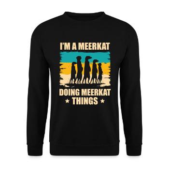 Je suis un suricate qui - Sweat-shirt Unisexe - noir - Devant - Alina (178cm) & Michal (187cm)