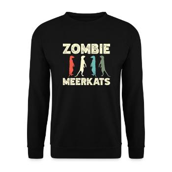 Zombie-meerkat-animal-animal-meerkat-lover - Unisex Sweatshirt - black - Front - Alina (178cm) & Michal (187cm)