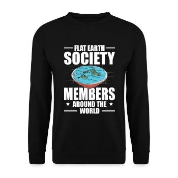 Flat Earther Verschwörungstheorie Flat Earth - Unisex Pullover - Schwarz - Vorne - Alina (178cm) & Michal (187cm)