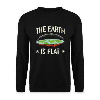 La Terre est Flat Earther Flat Earth Society - Sweat-shirt Unisexe - noir - Devant - Alina (178cm) & Michal (187cm)