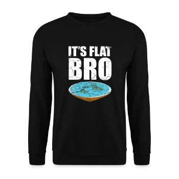 Es Ist Flat Bro Conspiracy Theory Flat Earth - Unisex Pullover - Schwarz - Vorne - Alina (178cm) & Michal (187cm)