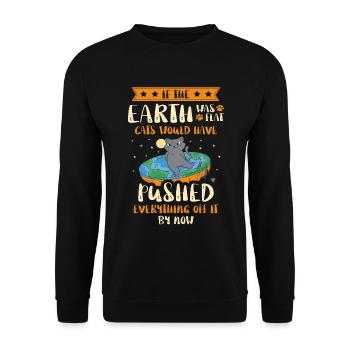 Flat Earther Verschwörungstheorie Flat Earth - Unisex Pullover - Schwarz - Vorne - Alina (178cm) & Michal (187cm)