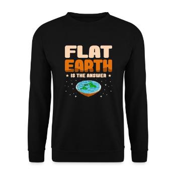 Flat Earther Verschwörungstheorie Flat Earth - Unisex Pullover - Schwarz - Vorne - Alina (178cm) & Michal (187cm)