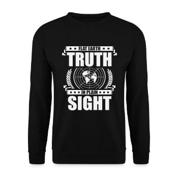 Flache Erde Wahrheit In Sichtweite Flat Earther - Unisex Pullover - Schwarz - Vorne - Alina (178cm) & Michal (187cm)