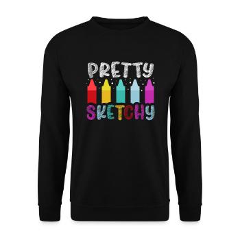 Holen Sie Sich Ihren Crayon Color Artist Coloring - Unisex Pullover - Schwarz - Vorne - Alina (178cm) & Michal (187cm)