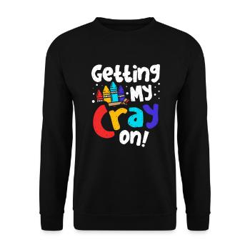 Meinen Cray Auf Crayon Color Artist Art Teacher - Unisex Pullover - Schwarz - Vorne - Alina (178cm) & Michal (187cm)
