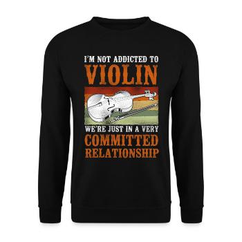 Violin Violinist Vintage Retro I'm - Unisex Pullover - Schwarz - Vorne - Alina (178cm) & Michal (187cm)