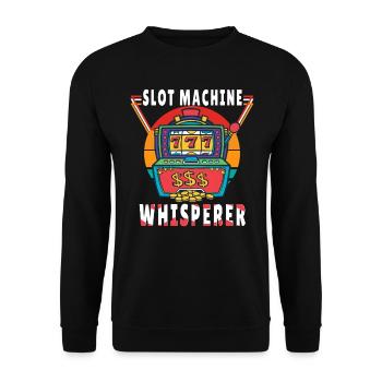 Kasino Glücksspiel Spielautomat Kartenspiel - Unisex Pullover - Schwarz - Vorne - Alina (178cm) & Michal (187cm)