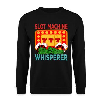Kasino Glücksspiel Spielautomat Kartenspiel - Unisex Pullover - Schwarz - Vorne - Alina (178cm) & Michal (187cm)