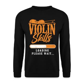 Violin Violinist Vintage Violin - Unisex Pullover - Schwarz - Vorne - Alina (178cm) & Michal (187cm)