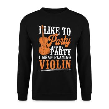 Violin Violinist Vintage I Like To - Unisex Pullover - Schwarz - Vorne - Alina (178cm) & Michal (187cm)