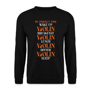 Violin Violinist Vintage My - Unisex Pullover - Schwarz - Vorne - Alina (178cm) & Michal (187cm)