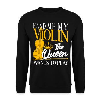 Violoniste Fille Hand Me My - Sweat-shirt Unisexe - noir - Devant - Alina (178cm) & Michal (187cm)