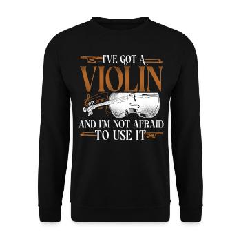 Violin Violinist Vintage I've Got - Unisex Pullover - Schwarz - Vorne - Alina (178cm) & Michal (187cm)