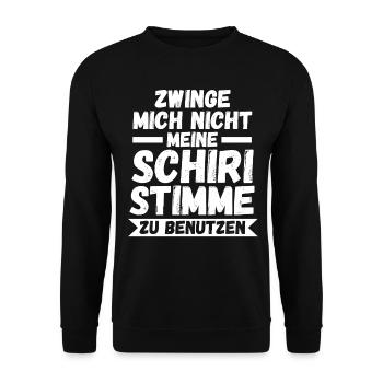 Schiri Unparteiischer Fußball Schiedsrichter - Unisex Pullover - Schwarz - Vorne - Alina (178cm) & Michal (187cm)