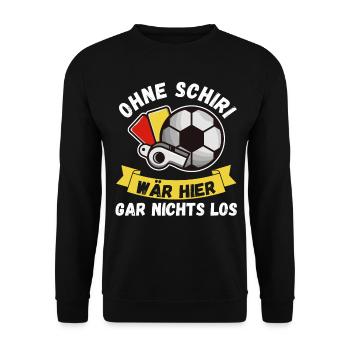 Schiri Unparteiischer Fußball Schiedsrichter - Unisex Pullover - Schwarz - Vorne - Alina (178cm) & Michal (187cm)