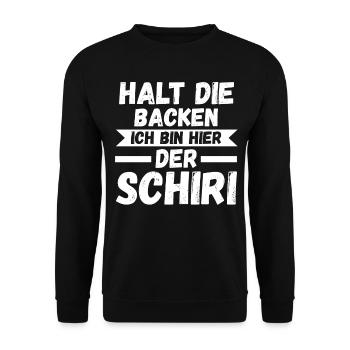 Schiri Unparteiischer Fußball Kaffee Schiedsrichte - Unisex Pullover - Schwarz - Vorne - Alina (178cm) & Michal (187cm)