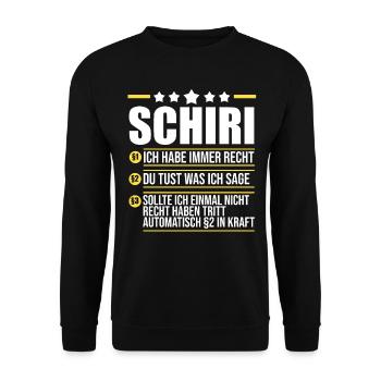 Schiri Unparteiischer Fußball Schiedsrichter - Unisex Pullover - Schwarz - Vorne - Alina (178cm) & Michal (187cm)