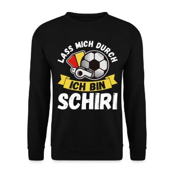 Schiri Unparteiischer Fußball Schiedsrichter - Unisex Pullover - Schwarz - Vorne - Alina (178cm) & Michal (187cm)