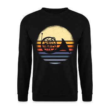 French horn musicians - Unisex Sweatshirt - black - Front - Alina (178cm) & Michal (187cm)