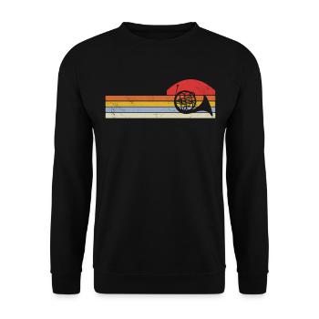 French horn musicians - Unisex Sweatshirt - black - Front - Alina (178cm) & Michal (187cm)