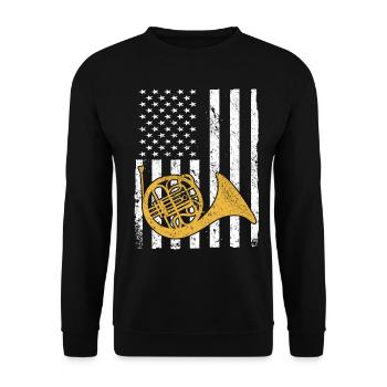 French horn musicians - Unisex Sweatshirt - black - Front - Alina (178cm) & Michal (187cm)