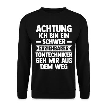 Toningenieur Tontechnik Tontechniker - Unisex Pullover - Schwarz - Vorne - Alina (178cm) & Michal (187cm)