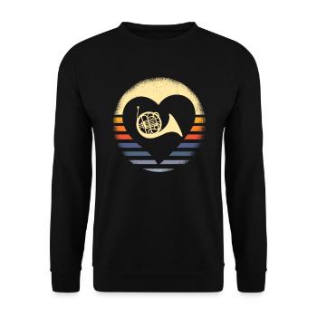 French horn musicians - Unisex Sweatshirt - black - Front - Alina (178cm) & Michal (187cm)