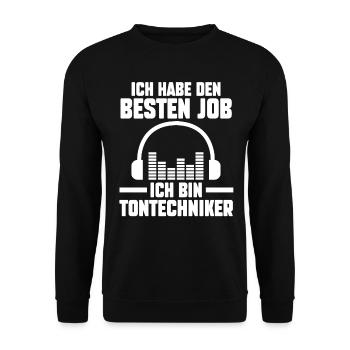 Toningenieur Tontechnik Tontechniker - Unisex Pullover - Schwarz - Vorne - Alina (178cm) & Michal (187cm)